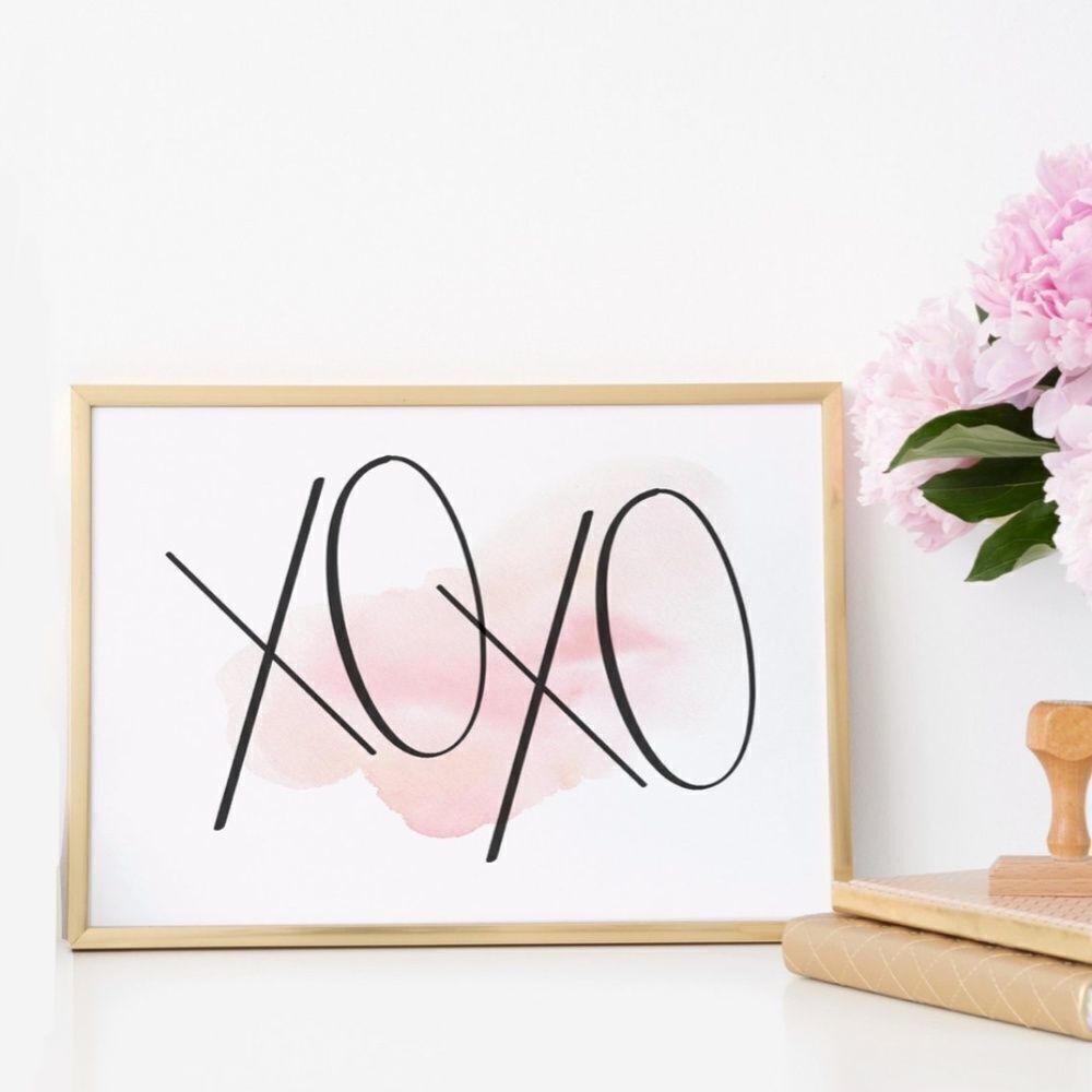 XOXO  Watercolor Art Print